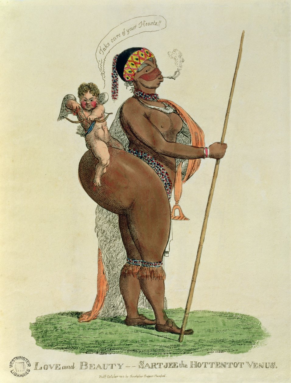 Liefde en Schoonheid - Sartjee de Hottentot Venus, 1810 door English School