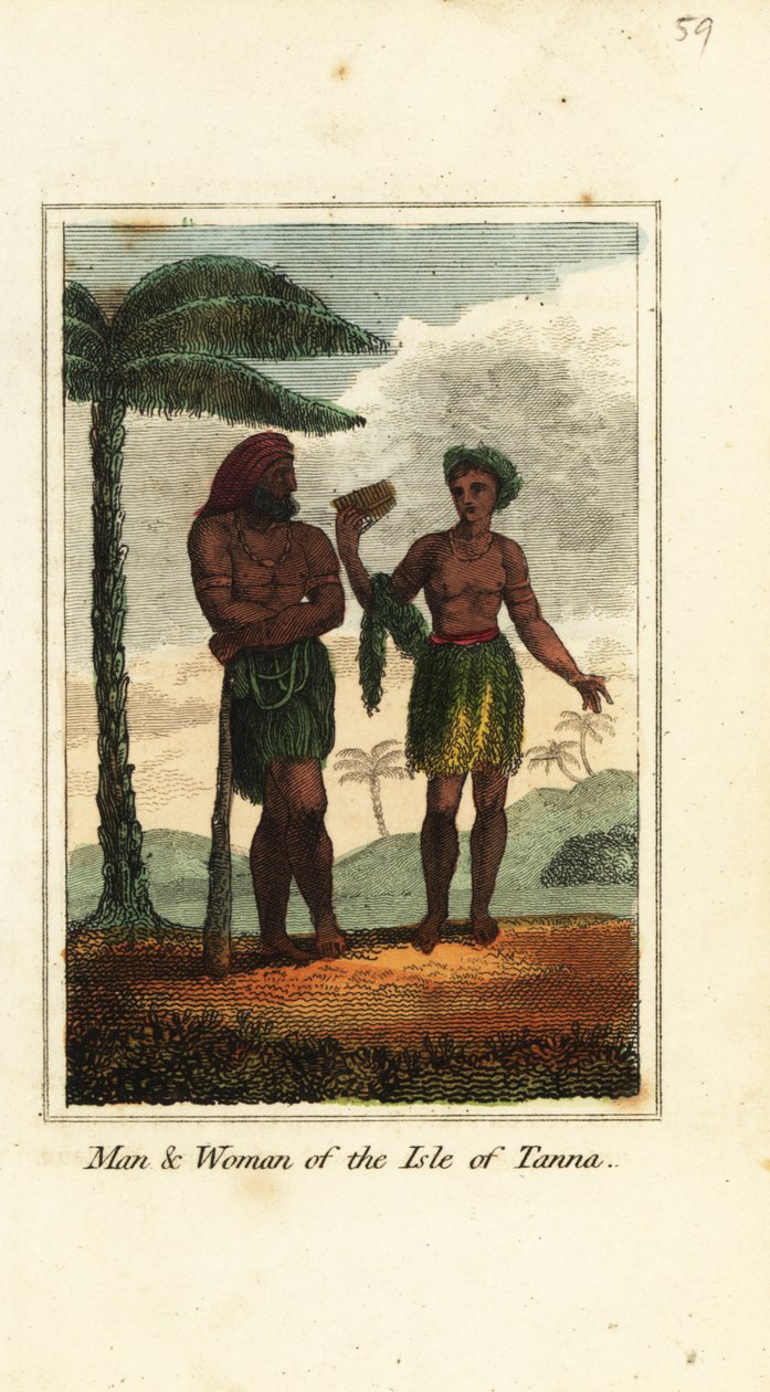 Man en vrouw van het eiland Tanna, Vanuatu door English School