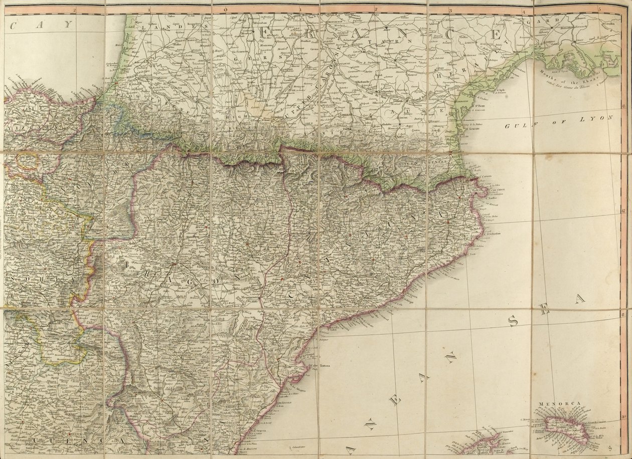 Kaart van Spanje die naar verluidt is gebruikt door de Hertog van Wellington door English School