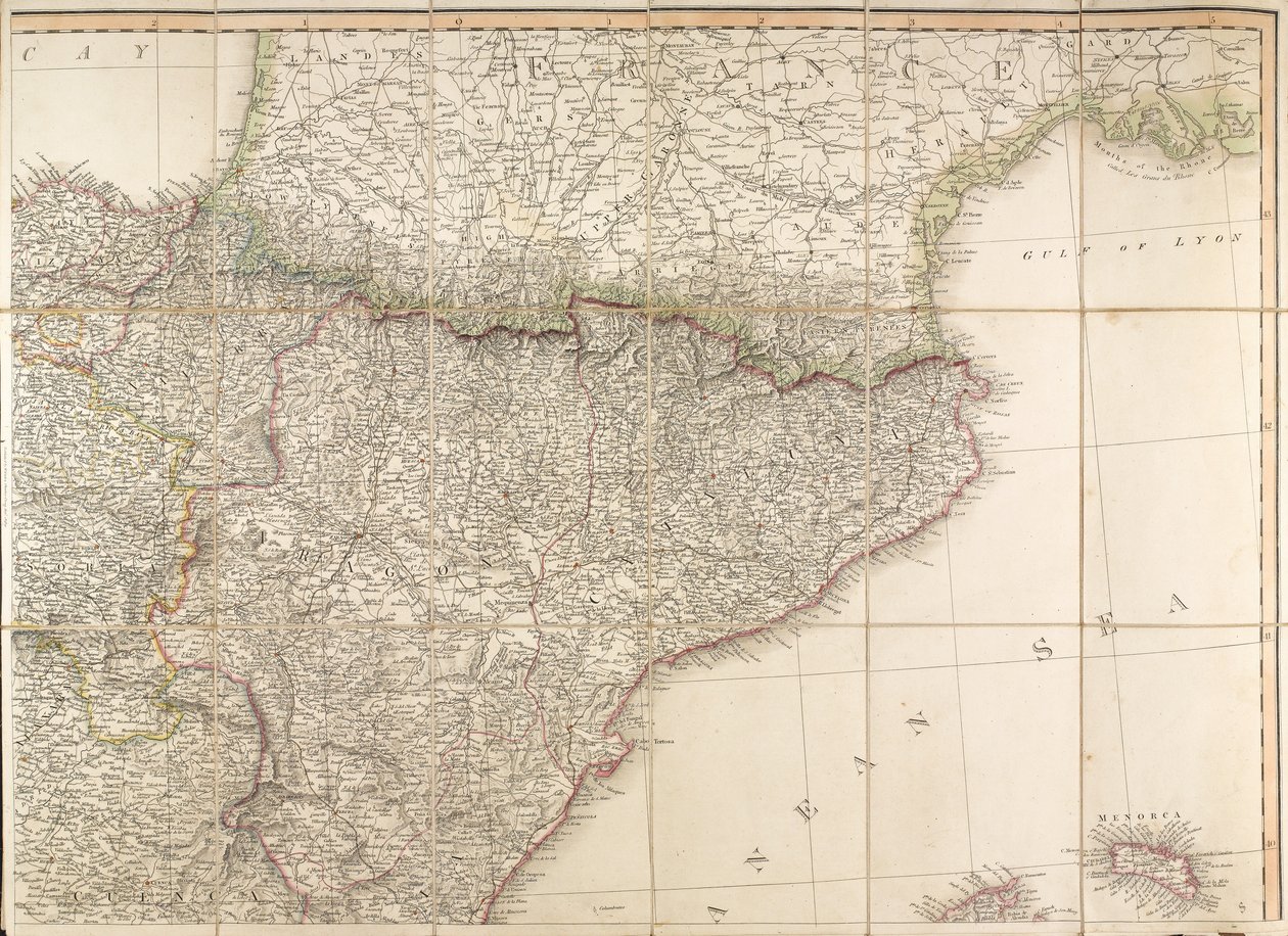Kaart van Spanje die naar verluidt is gebruikt door de hertog van Wellington door English School