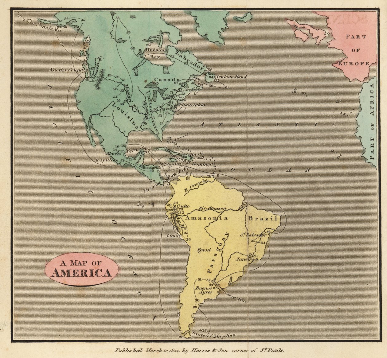 Kaart van de Amerika
