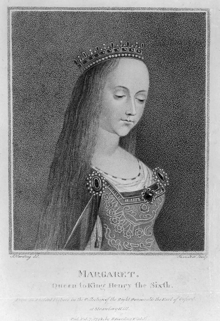 Margaretha van Anjou, naar een oud schilderij in de collectie van de Right Honourable de Graaf van Oxford, 1792 door English School