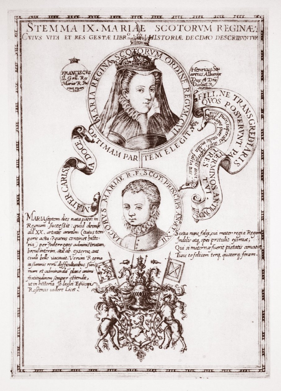 Mariae Scotorum Regina en haar zoon, Koning James door English School