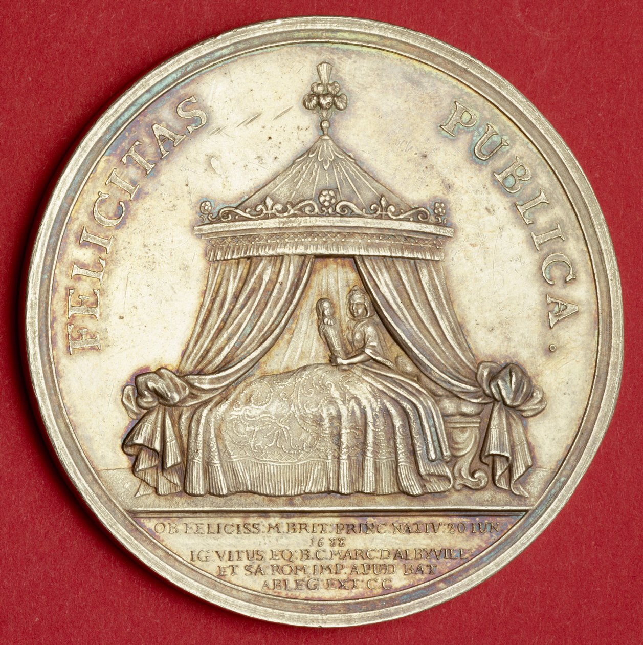 Medaille ter herdenking van de geboorte van prins James, 1688 door English School