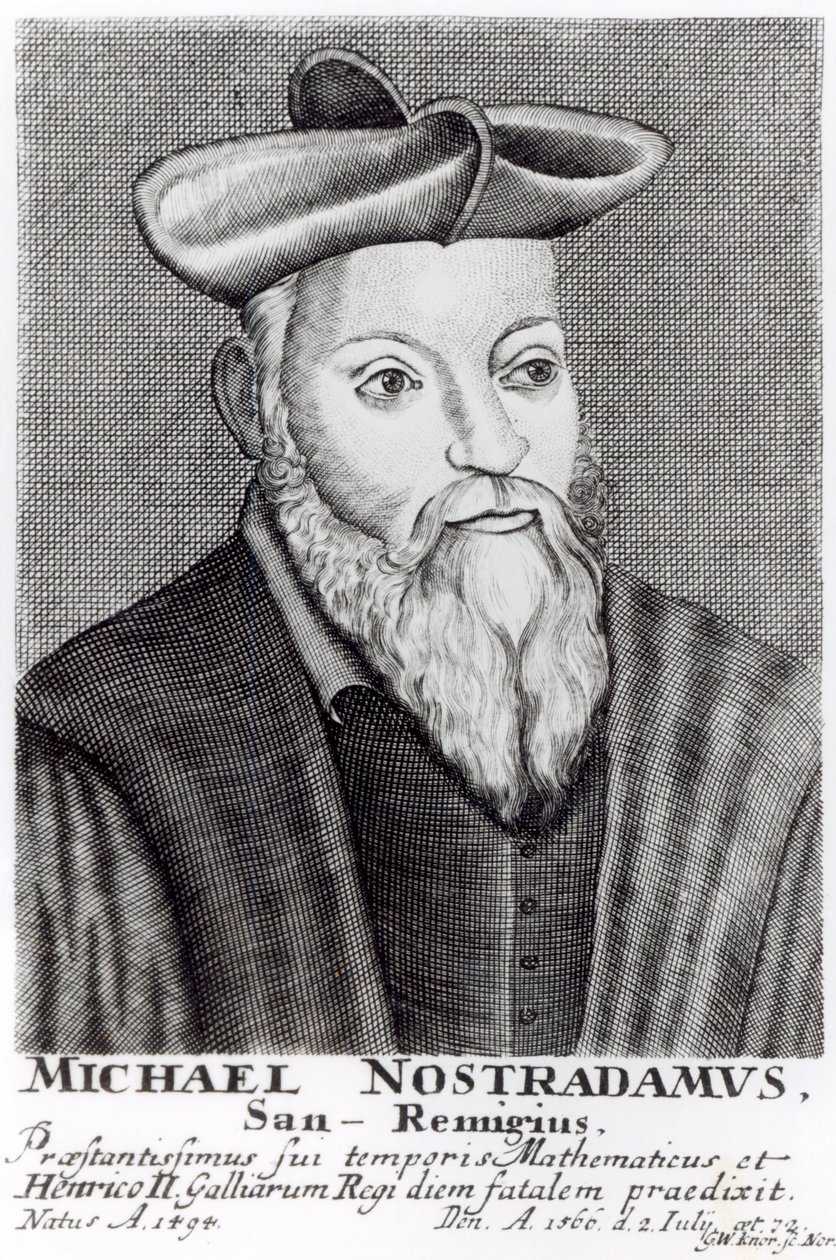 Michel Nostradamus (1503-66) door English School