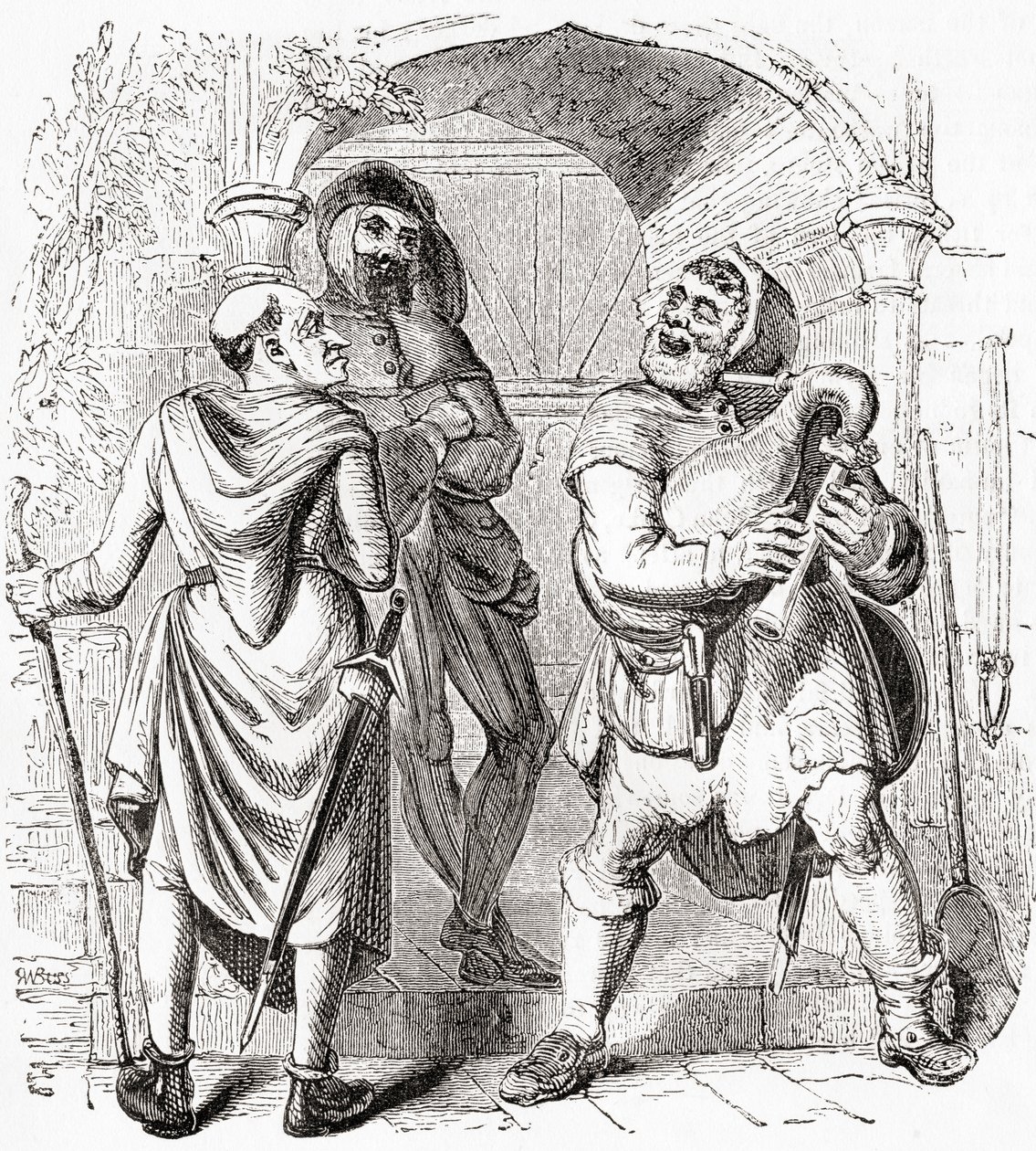 Molenaar, rentmeester en opzichter, uit Old England: A Pictorial Museum, uitgegeven 1847 door English School