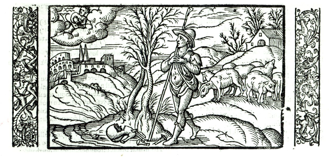 Maand januari uit een Herderskalender, 1579 door English School
