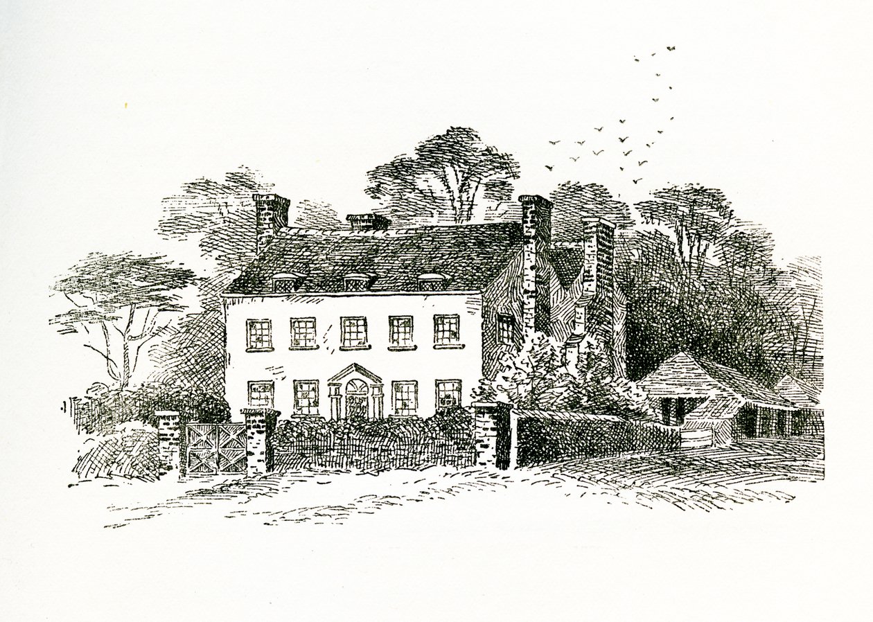 Het huis van mevrouw Snooke in Ringmer, Sussex, Engeland, 1733 door English School