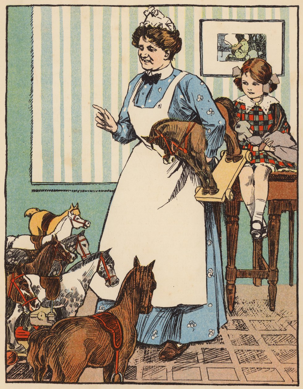 "Nanna had ze diezelfde ochtend geteld" (kleurenlitho) door English School