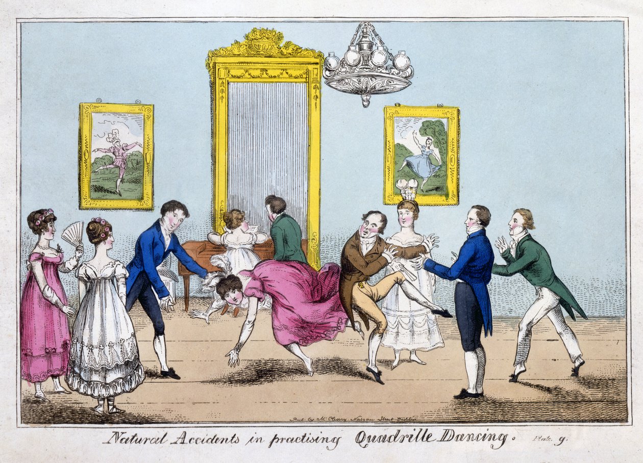 Natuurlijke Ongelukken bij het beoefenen van Quadrille Dansen, uitgegeven Cleary door English School