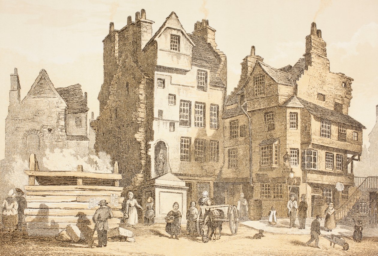 Netherbow House, Edinburgh zoals het was in 1843, uit 