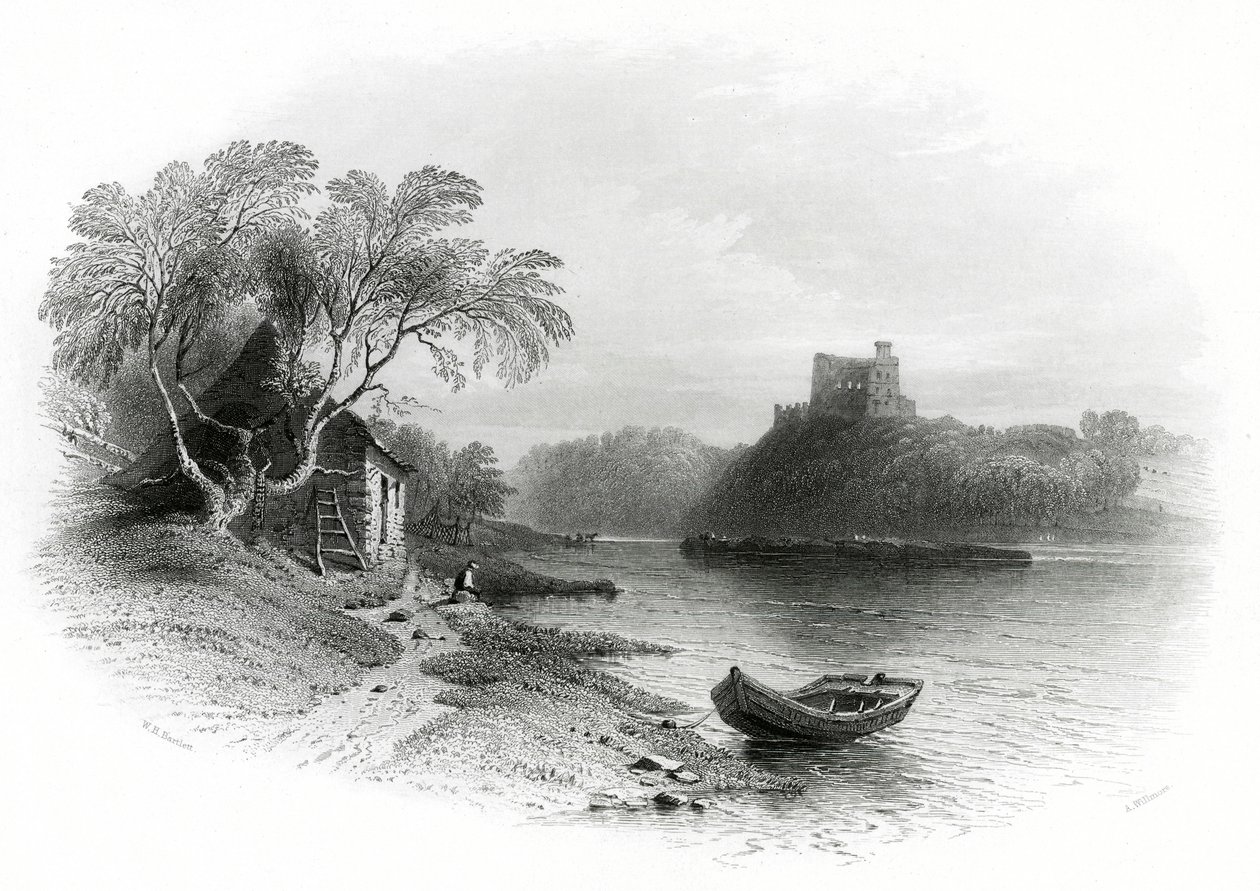 Normandisch kasteel (gravure) door English School