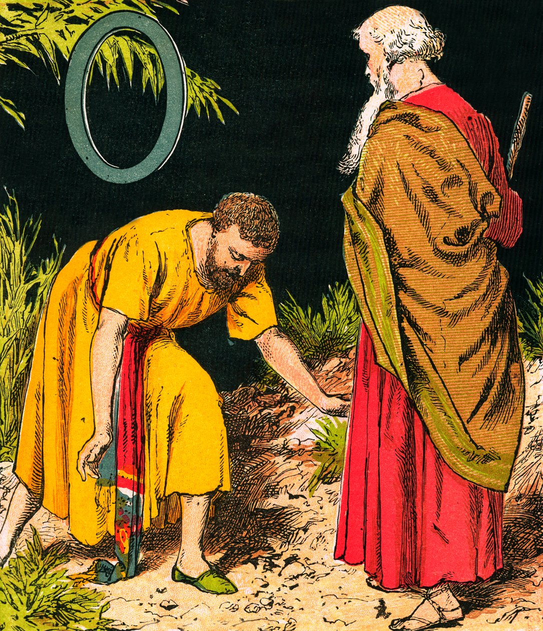 Obadja (kleurenlitho) door English School