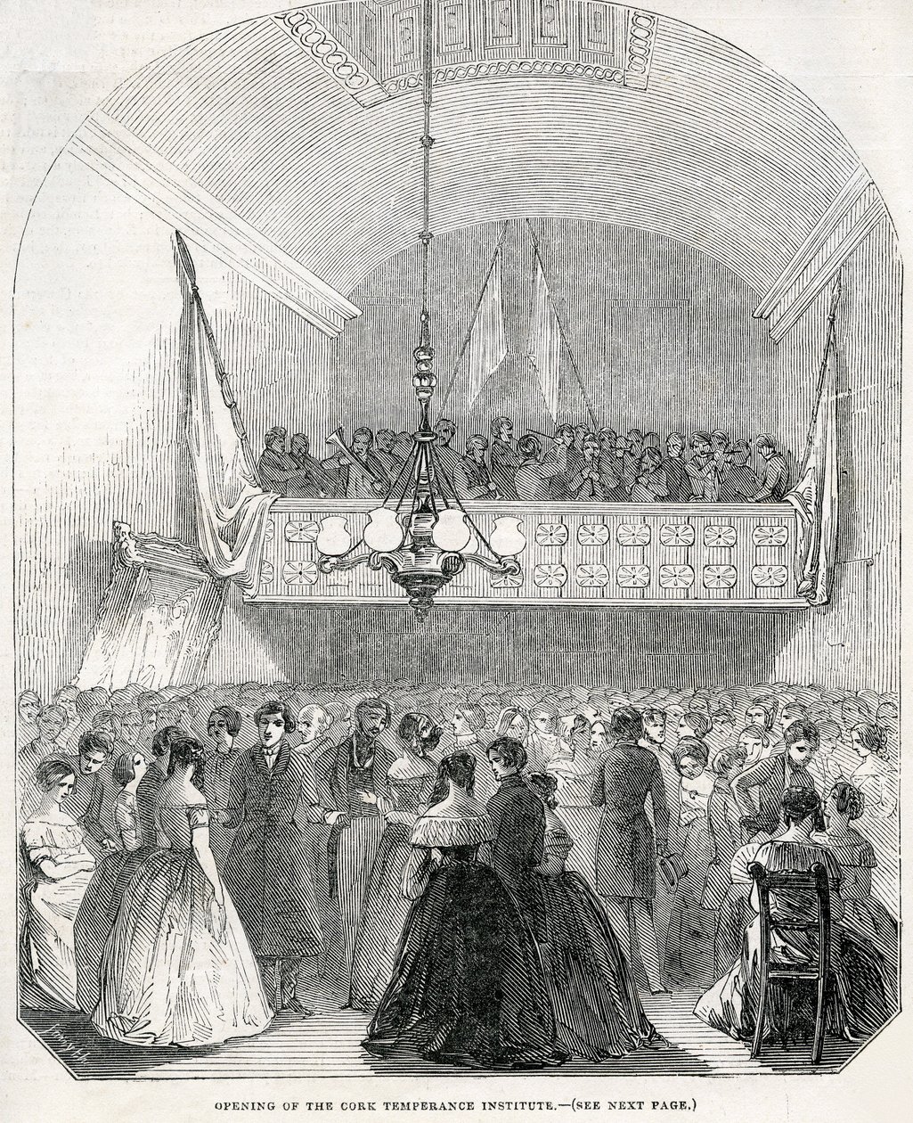 Opening van het Cork Temperance Institute, 1845 door English School