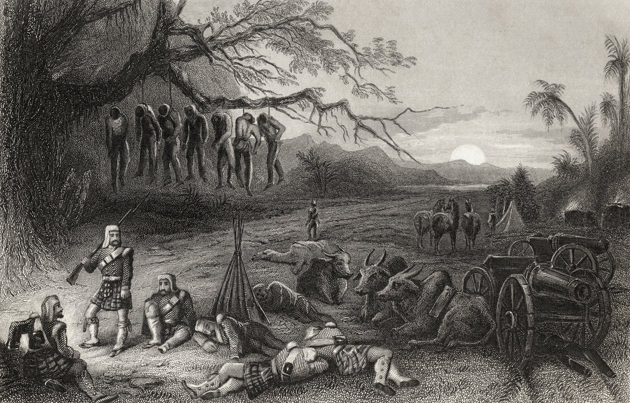 Voorpost van de Highland Brigade bij Benares, uit 