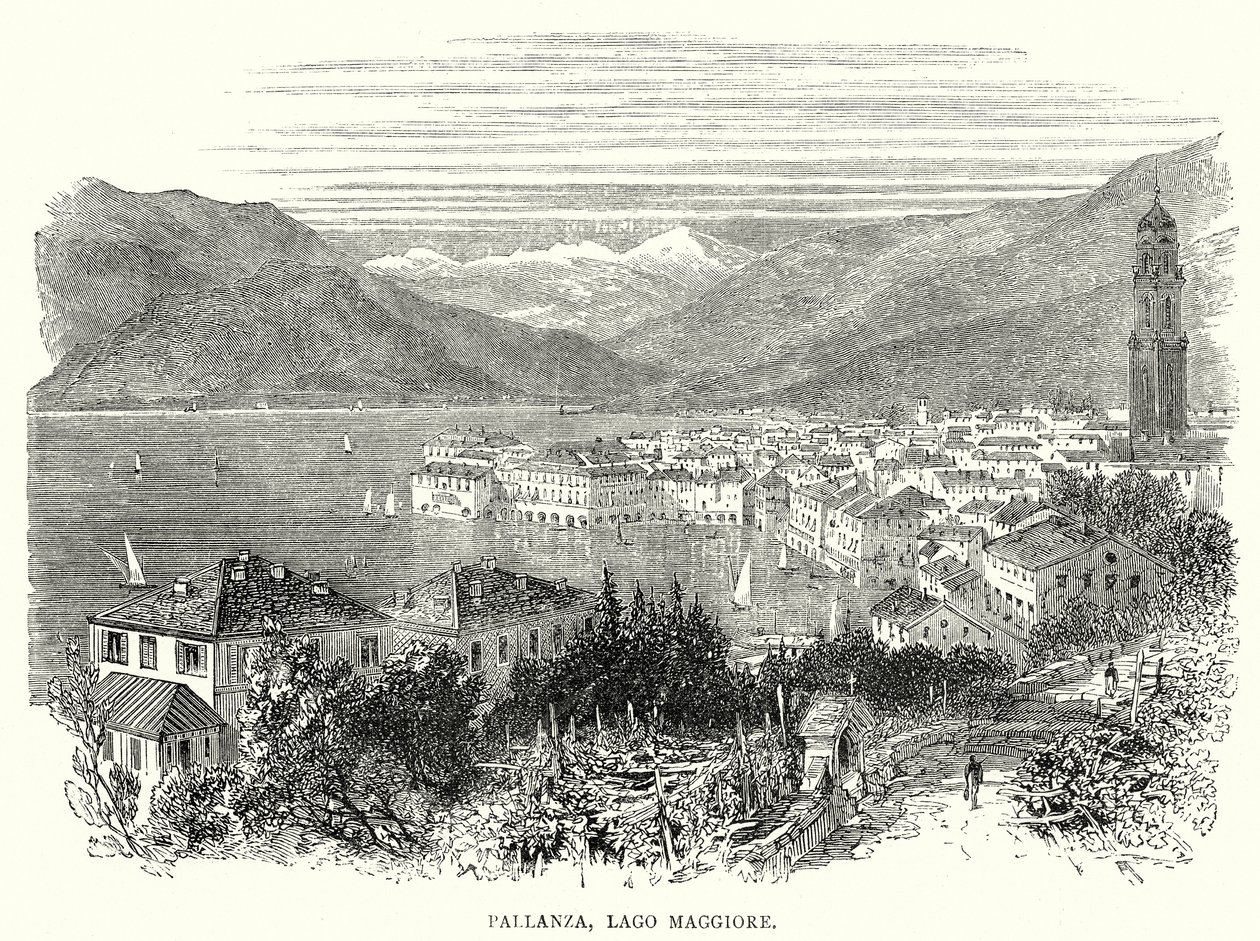 Pallanza, Lago Maggiore (gravure) door English School