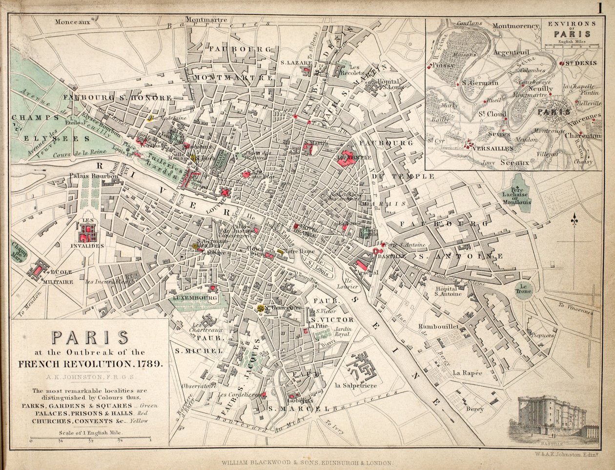 Parijs bij het uitbreken van de Franse Revolutie in 1789 door English School