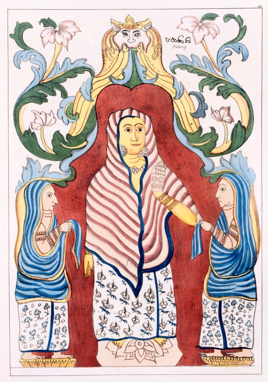 Pattinee Dewa, de Vier Heuvelwachters, uit De Geschiedenis en Doctrine van het Boeddhisme door Edward Upham, 1829 door English School