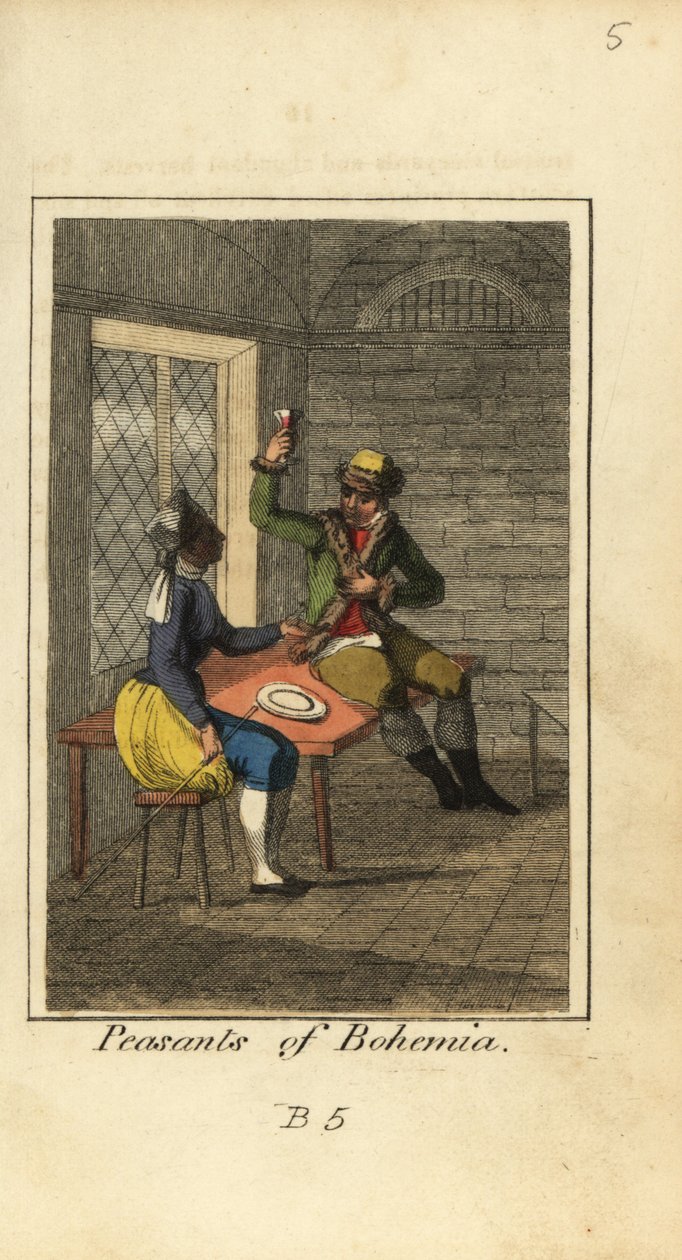 Boeren uit Bohemen die wijn drinken in een taverne door English School