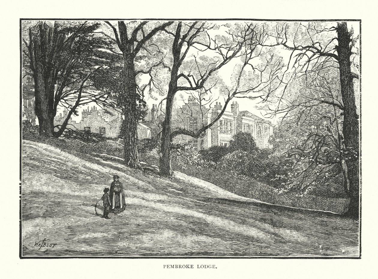 Pembroke Lodge (gravure) door English School