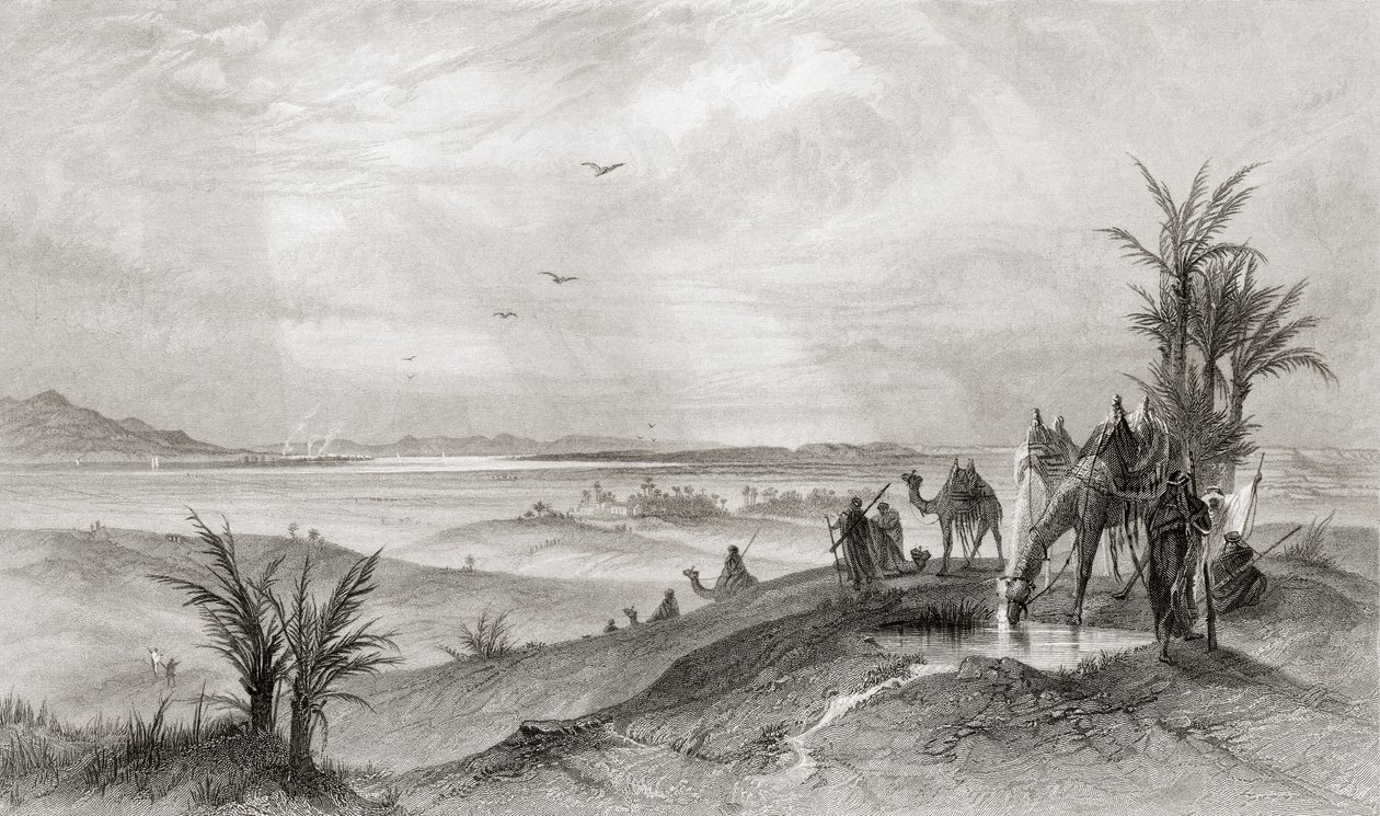 Pi Hahiroth en de Rode Zee, waar de Israëlieten kampeerden tijdens hun uittocht uit Egypte, uit 
