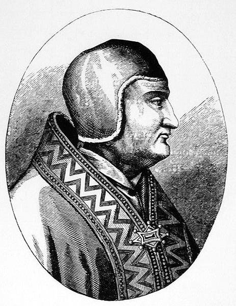 Paus Clemens IV (ca.1195-1268) illustratie uit Wetenschap en Literatuur in de Middeleeuwen en de Renaissance, geschreven en gegraveerd door Paul Lacroix, 1878 door English School