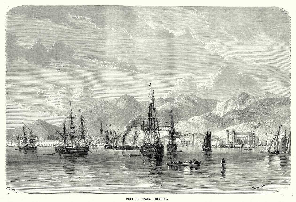 Port of Spain. Trinidad (gravure) door English School