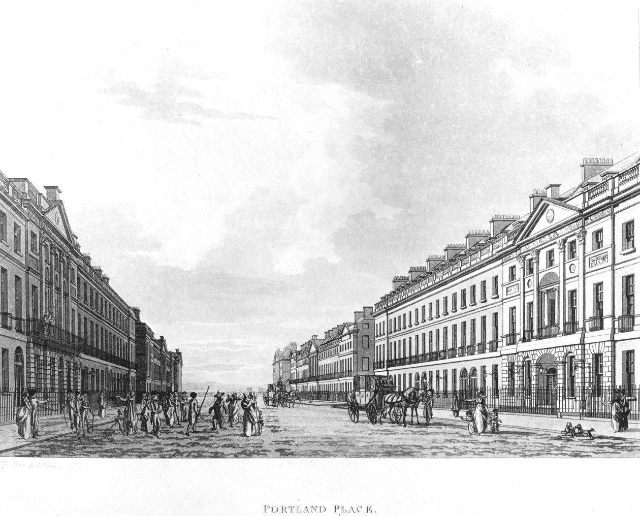 Portland Place, Londen, 1800 door English School
