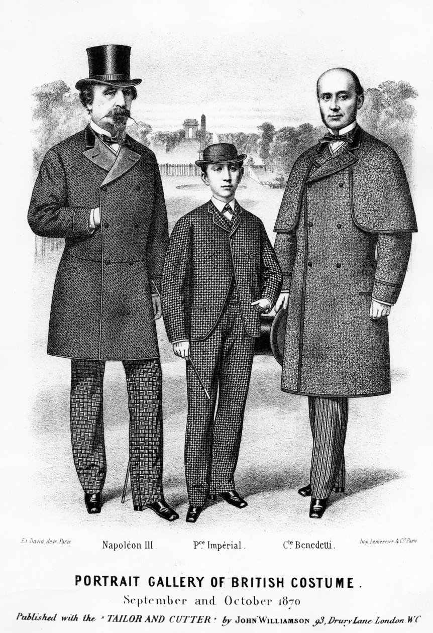 Portretgalerij van Britse Kostuums, uitgegeven met de Tailor and Cutter door John Williamson, 1870 door English School