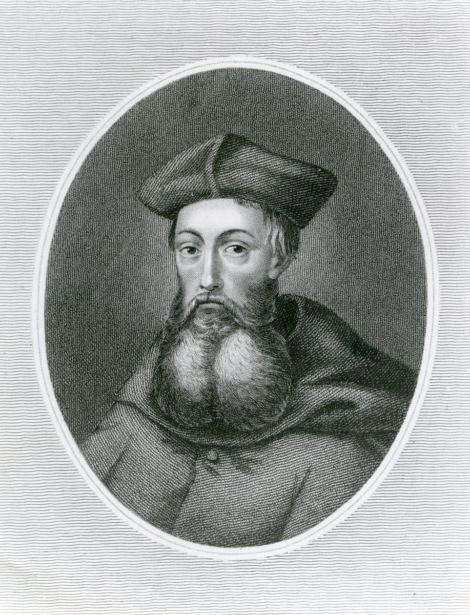 Portret van Kardinaal Reginald Pole (1500-58) (gravure) door English School