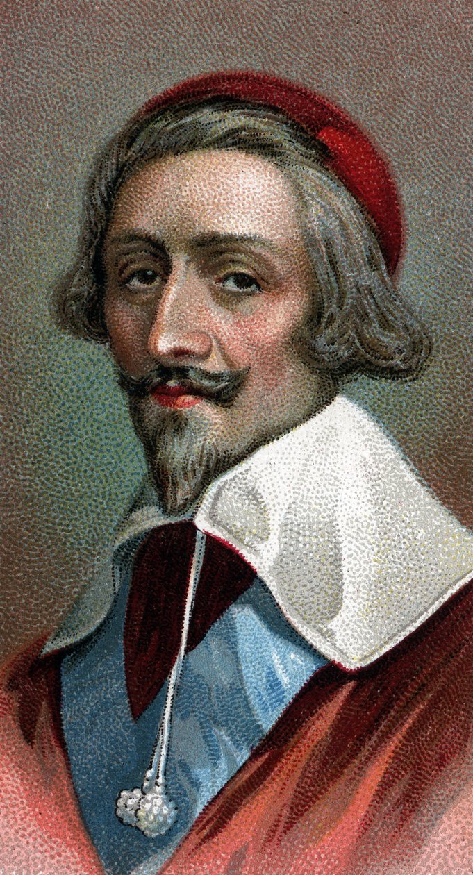 Portret van Kardinaal Richelieu (Armand Jean du Plessis, Kardinaal de Richelieu) (1585-1642), Franse geestelijke, edelman en staatsman - Uit de serie 