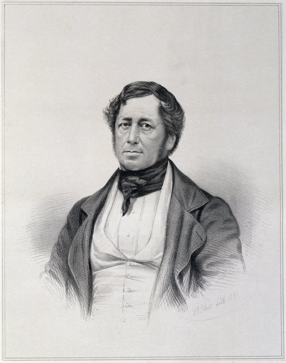 Portret van Charles Joseph Hullmandel (1789-1850), gegraveerd door G.B. Bleck door English School