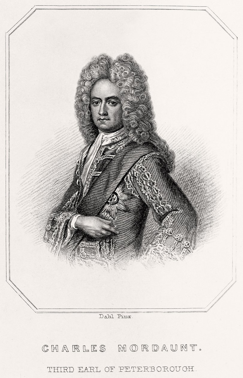 Portret van Charles Mordaunt, 3e Graaf van Peterborough door English School