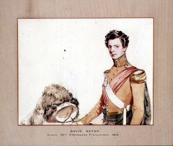 Portret van David Seton, vaandrig 93rd Sutherland Highlanders door English School