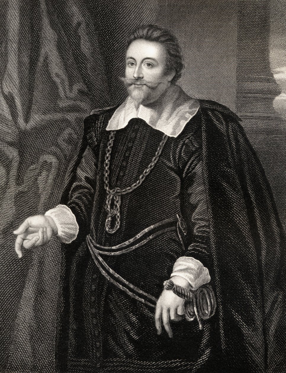 Portret van Francis Cottington, uit Lodges British Portraits door English School