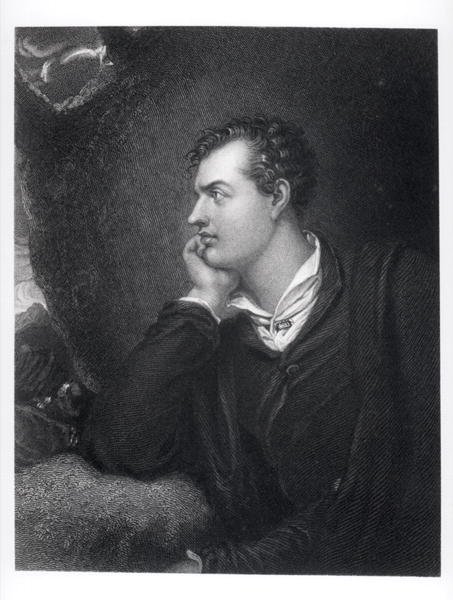 Portret van George Gordon, 6e Lord Byron van Rochdale (1788-1824) door English School