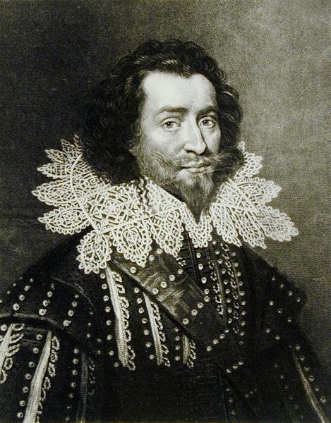 Portret van George Villiers, 1e Hertog van Buckingham (1592-1628) gegraveerd door Richard Earlom (1743-1822) en Charles Turner (c.1773-1857) uit Illustrious Characters in British History (mezzotint) door English School