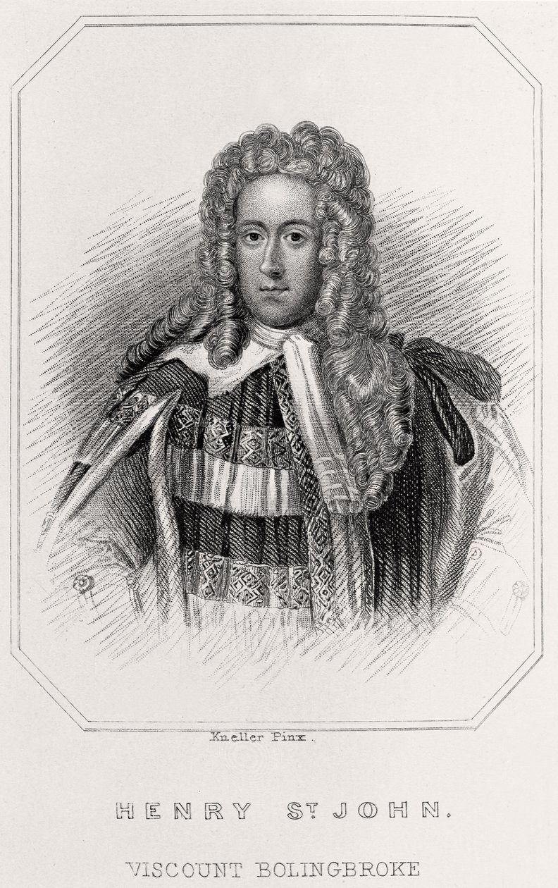 Portret van Henry St. John, Burggraaf Bolingbroke door English School