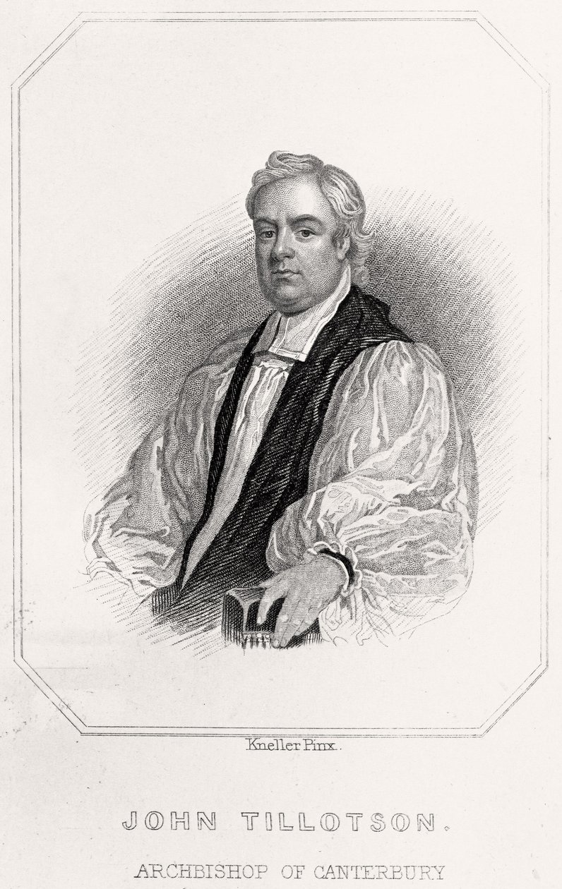 Portret van John Tillotson, Aartsbisschop van Canterbury, 1835 door English School