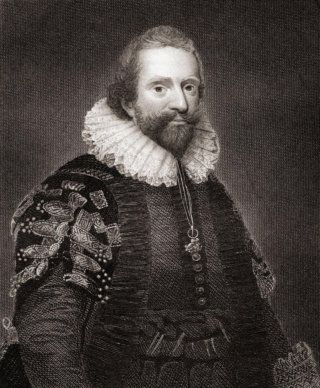 Portret van Lionel Cranfield, uit Lodges British Portraits door English School