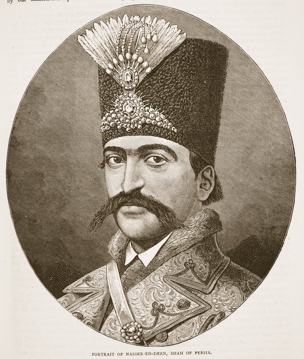 Portret van Nasser-ed-Deen, Shah van Perzië, illustratie uit Cassells Geïllustreerde Geschiedenis van Engeland door English School