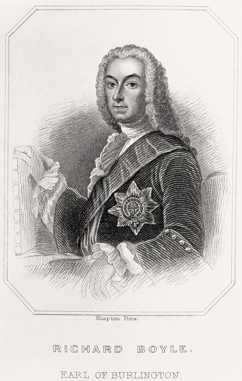 Portret van Richard Boyle, graaf van Burlington, 1835 door English School