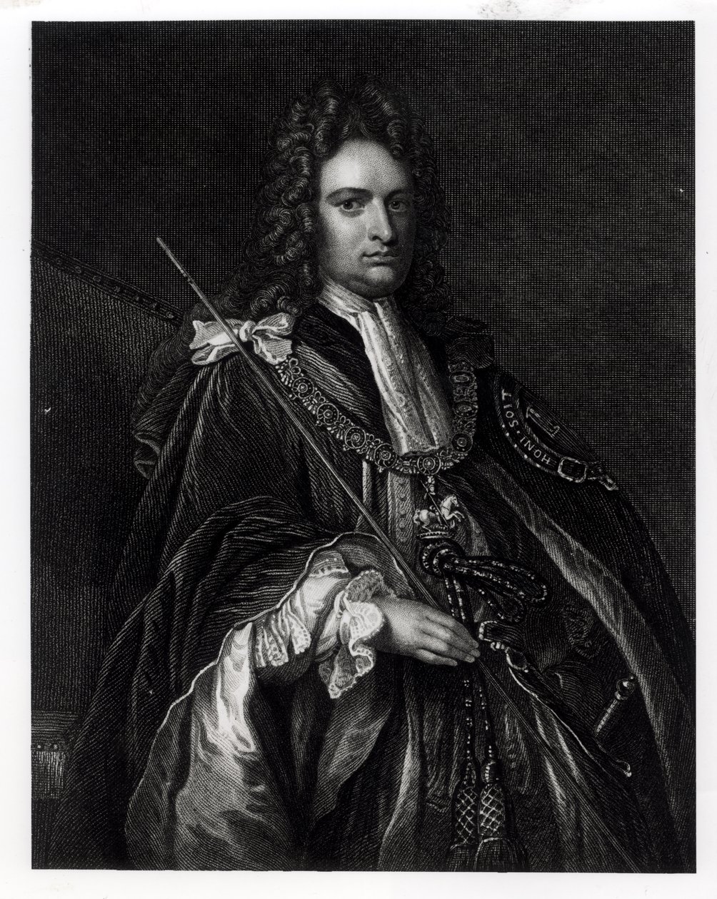 Portret van Robert Harley, eerste graaf van Oxford door English School