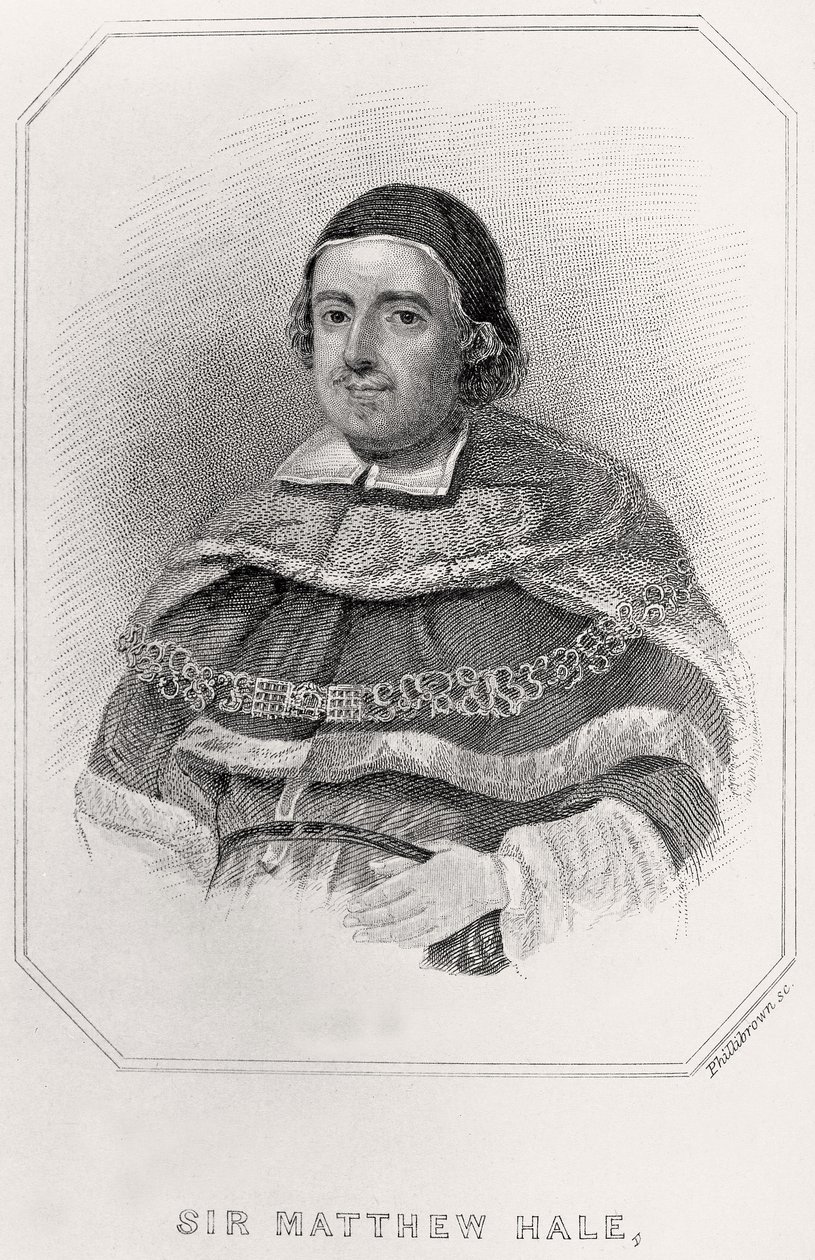 Portret van Sir Mathew Hale, 1835 door English School