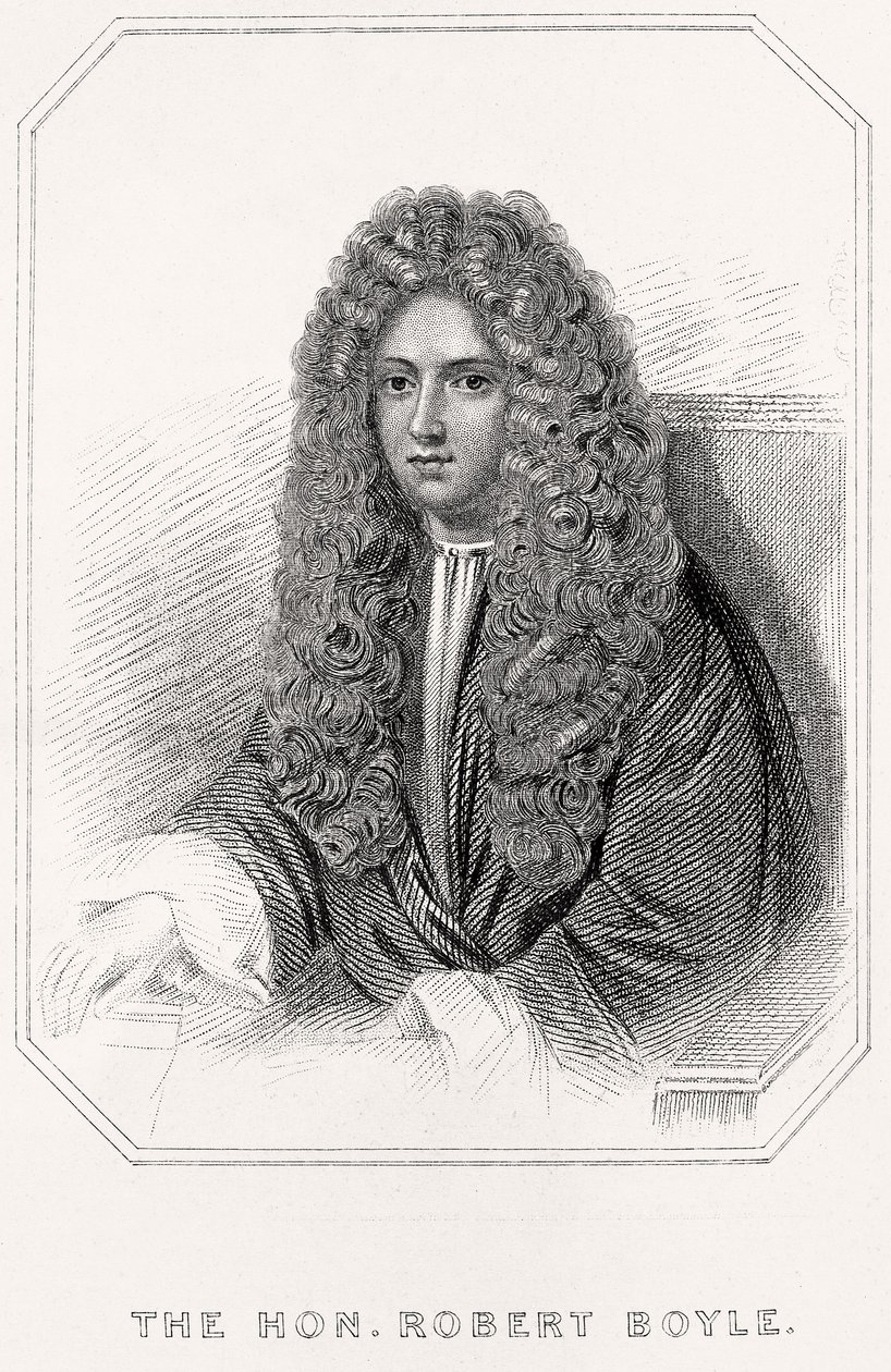 Portret van De Eerwaarde Robert Boyle door English School