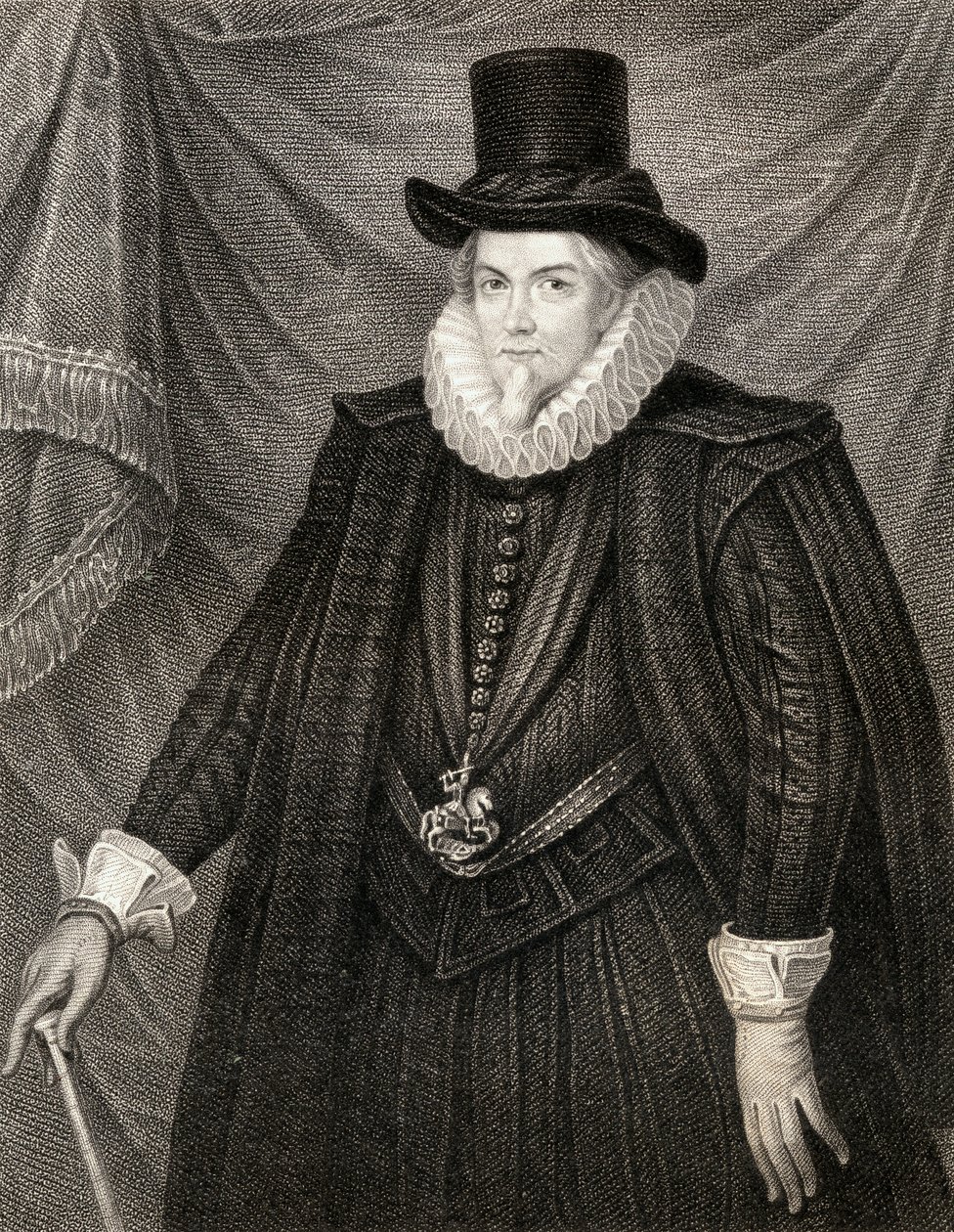 Portret van Thomas Cecil, 1e Graaf van Exeter, uit Lodges British Portraits door English School