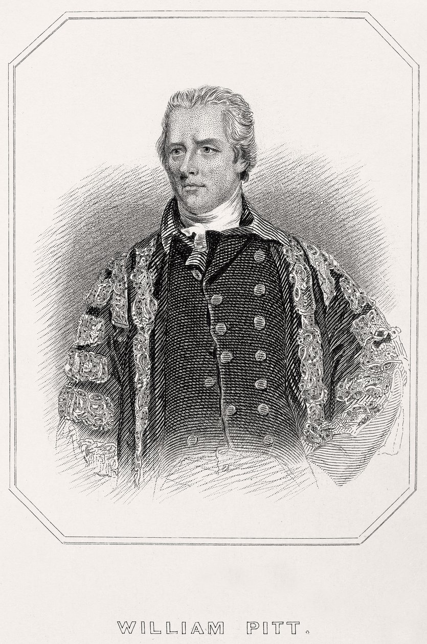 Portret van William Pitt, 1835 door English School