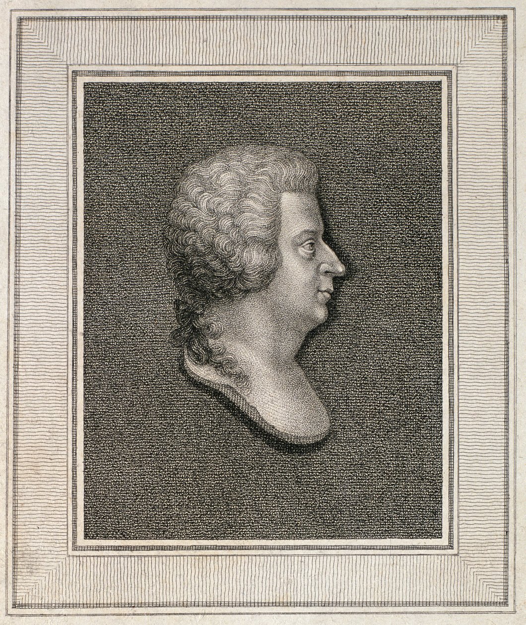 Portret van Wolfgang Amadeus Mozart (1756-91), gepubliceerd in 1814 door English School