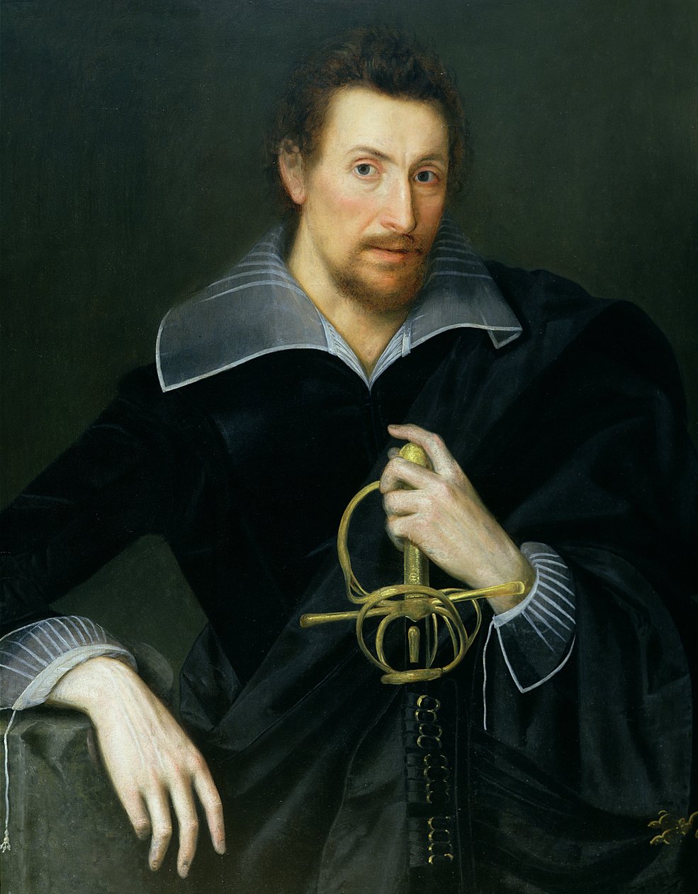 Portret van een Man met een Zwaard door English School