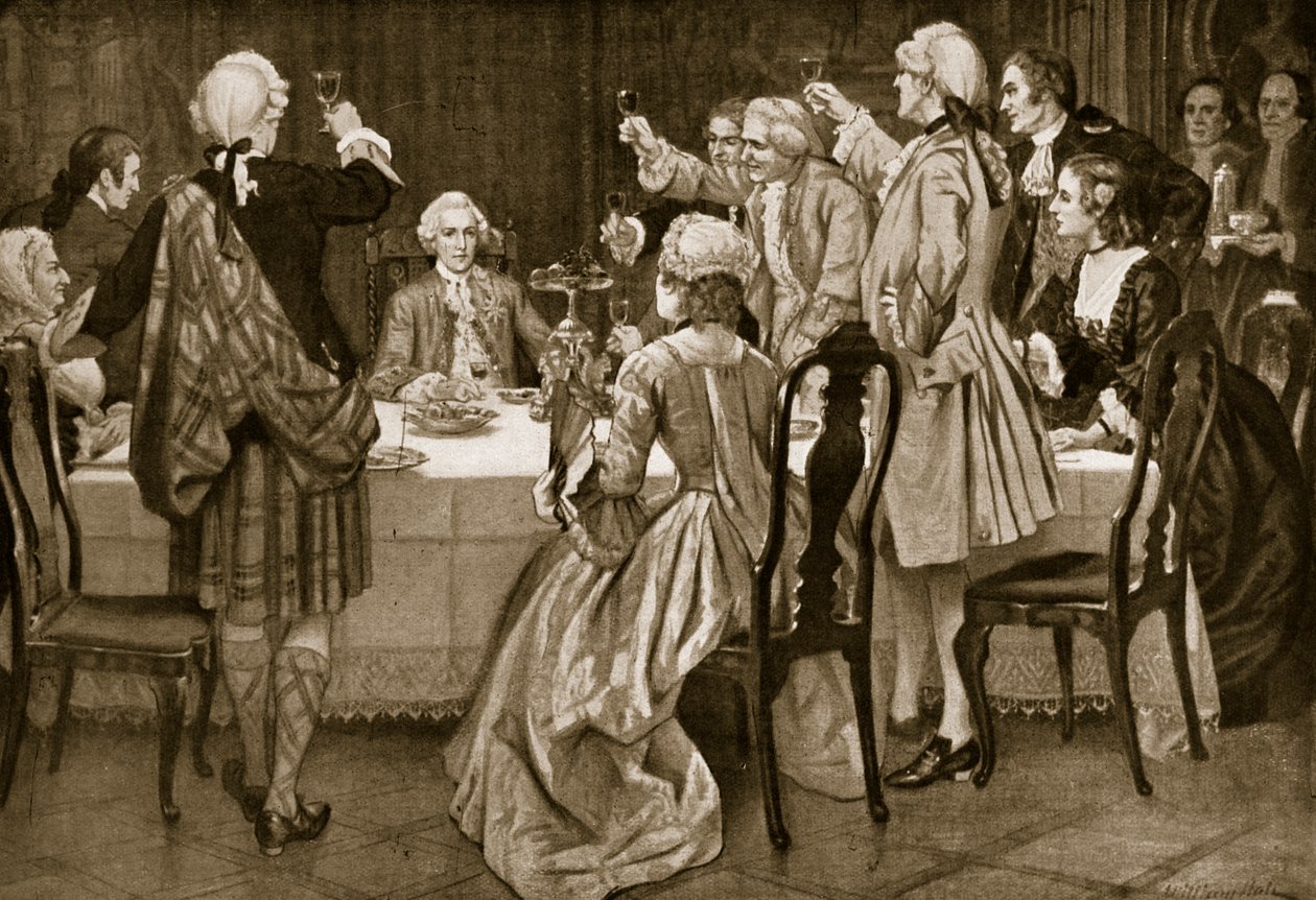 Prins Charles Edward in Holyrood, illustratie uit Hutchinsons Story of the British Nation, ca. 1923 door English School